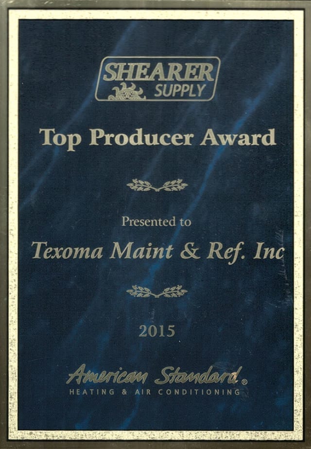 American Standard Top Producer Award